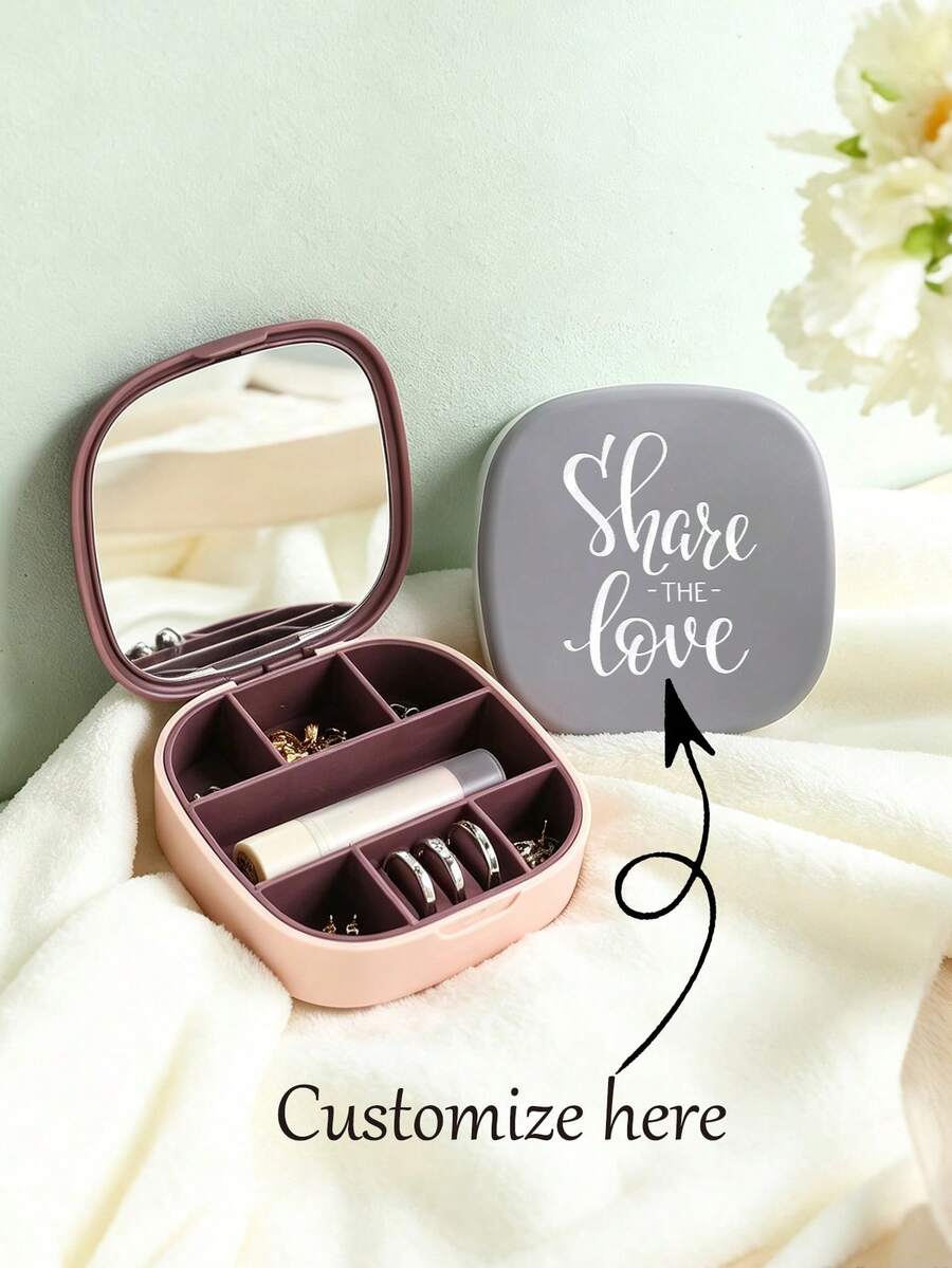1pc Personalized Custom Jewelry Storage Box, Portable Jewelry Organizer Travel Jewelry Box For Lipstick, Necklace, Earrings, Multi-Functional Jewelry Box - Multicolor - View 1