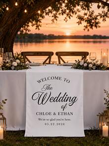 Custom Wedding Table Runner With Couple Names, Personalized Head Table Decor For Wedding Reception Party, Custom Table Banner Gift For Bride Newlyweds - Multicolor - View 6