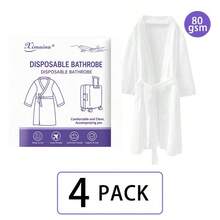 Disposable Bathrobe Unisex Long Portable Hotel Bathrobe Travel Towel Set Suitable For All Seasons Travel And Business Trips 1pc/2pcs/4pcs/6pcs Optional - White - View 12