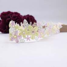 1 Yard Gradient Floral Embroidered Lace, Suitable For Home Decor, Crafts, Clothing, Sofa, Curtain Decoration - Multicolor - View 3