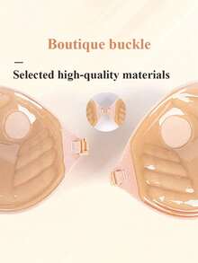1 Piece Adhesive 3cm Thick Push-Up Bra, Backless Strapless Invisible Bra, Reusable Breast Enhancement Bra - Apricot - View 5