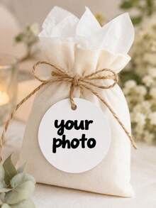 Pegatina redonda personalizada con foto, etiqueta de imagen personalizada, etiqueta de regalo con foto personalizada, decoración para fiesta de boda, tarjeta de recuerdo de memoria - Multicolor - Ver 6