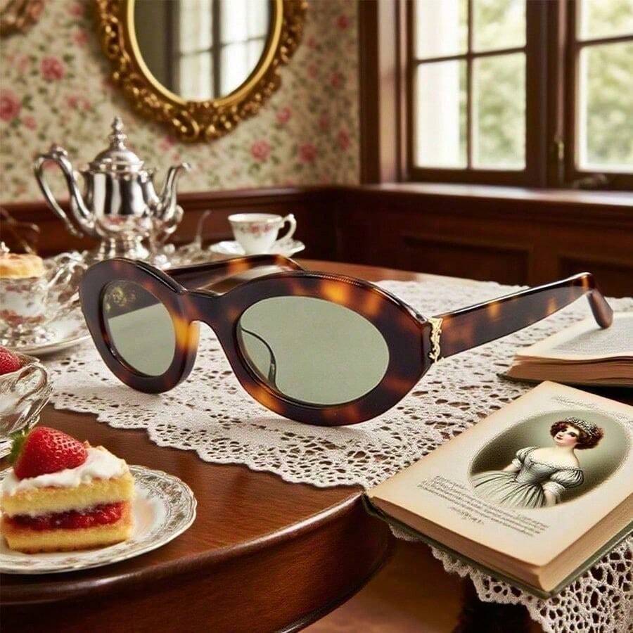 Yves Saint Laurent 純鈦方框商務光學眼鏡框 輕量低過敏 SL-M136/F-002-53 - 黑色 - 查看 1