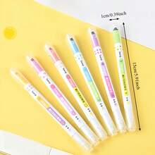 1/6pcs Dual-Tip Stamp Pens, Cute Pattern Colorful Stamp Pens, Built-In Stamp, Multi-Color Decorative Diary Pens, Suitable For Journaling, Scrapbooking, Note Marking, Painting Crafts, Creative Stationery And Back To School Supplies For Students And Children. - Same Style - View 9