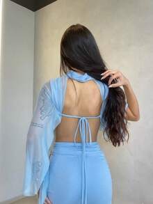 Women Two-Piece Outfits - 淡藍色 - 查看 2