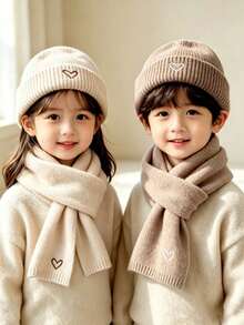 Winter Korean Style Knitted Beanie, Baby Hooded Hat, Unisex Kids Warm Wool Hat - Multicolor - View 1