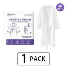 Disposable Bathrobe Unisex Long Portable Hotel Bathrobe Travel Towel Set Suitable For All Seasons Travel And Business Trips 1pc/2pcs/4pcs/6pcs Optional - White - View 9
