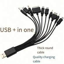 Kabel Data USB Universal 10-in-1, Kabel Pengisian Daya Universal Multi-in-1, Cocok untuk Ponsel, Earphone Bluetooth, Kabel Adaptor Speaker, Kabel Pengisian Daya Data Multi-Fungsi 10-in-1 - MultiWarna - View 8