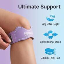 Taro Purple 22g Lightweight Lycra Patella Strap, Adjustable Compression Knee Support Band For Running And Fitness - Multicolor - View 2