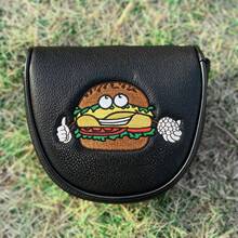 1PC Semi-Circle Golf Putter Headcover, Fun Hamburger Pattern, PU Outer Shell With Soft Plush Lining, Unisex Stylish Protective Putter Cover - Multicolor - View 5