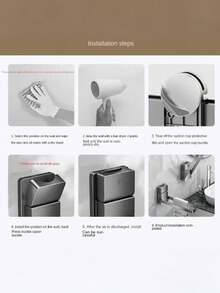 Toallero plegable con ventosa, barra de toallas para baño sin taladro, soporte multifuncional de pared para toallas, toallas de baño, diademas, joyas, perchas y almacenamiento de accesorios de baño, estantería de almacenamiento para baño - Multicolor - Ver 12