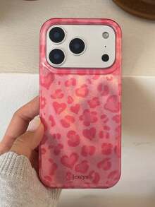 可愛 3D 漸層亮粉手機殼，相容 iPhone 17 ProMax 17 Pro 17 Air 16 15 14 Plus 13 12 Pro Max 11，奢華亮面保護軟殼 - 粉紅豹紋 - 查看 2