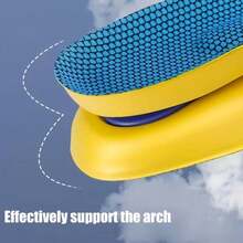 2pcs(1 Pair) Arch Support Insoles, Sweat-Absorbing & Dry Comfort Shoe Inserts, Replacement Insoles For Sneakers, Flats, Casual Shoes & Everyday Wear - Yellow - View 4