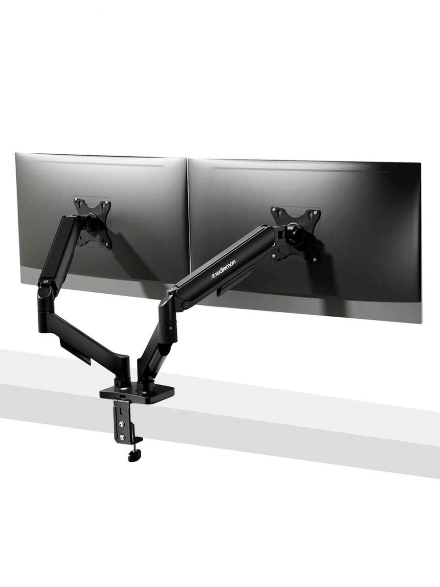 Redlemon Adjustable Hydraulic Dual Monitor Mount For Up To 27" Monitors - View 1