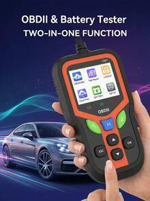 OBD2 掃描儀診斷代碼讀取器，汽車 OBD II 引擎故障燈、電池測試儀，Mode 6、Mode 8 與 I/M 就緒狀態，兼容所有 1996 年及之後的 OBDII 車輛 OBDII 掃描工具 - 彩色 - 查看 3
