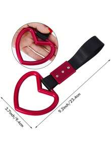 1pc Heart-Shaped Car Handle With Drift Pendant, Rear Bumper Warning Ring Decoration, Broken Heart Handle Interior Accessory For Subway, Bus, Car - Multicolor - View 7