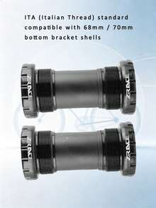 ZRACE ITA-DUB 中軸，義大利螺紋 ITA 68/70mm DUB，適用於公路車與登山車，黑色 - 黑色 - 查看 4