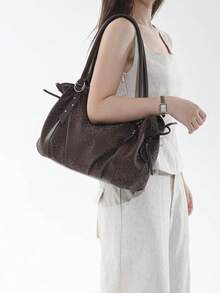 1pc Fashionable Women's Shoulder Bag, Large Capacity Tote Bag, PU Leopard Print Fabric, Magnetic Closure, Daily Use Bag, Suitable For Young Women - Travel, Shopping, Dating, Women's Gift, Office, Work, Travel - Coffee - View 6