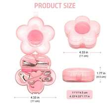 9pcs Kawaii Flower Shape Stationery Set With Portable Storage Case, Cute Mini School Supplies Kit For Students, Office And Daily Use - Sets - View 3