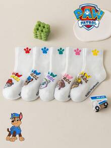 1/5/10 Pairs Paw Patrol Kids Socks Cute Puppy Paw Print Winter Mid-Calf Socks Fun Christmas Gift Children Socks - Multicolor - View 18