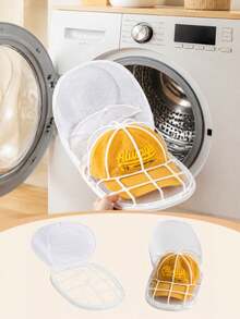 2/1pc Baseball Cap Washing Bag, Machine Washable Hat Cleaning Tool, Anti-Deformation Protective Hat Rack, Reusable Baseball Cap Storage Bag, Suitable For Travel And Home Use, Maintains Shape During Washing, Back To School Season, New Year Gift - Multicolor - View 5