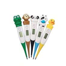 Termómetro digital con un diseño flexible de conejo, personajes de dibujos animados y estampados de ranas, osos, conejos, patos y pandas. - 3 uds. - Ver 8