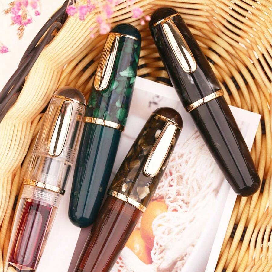 (MAJOHN) Cute Short Fountain Pen With Fine Nib, Mini Ink Pen With Gift Box, Designer Stationery Gift For Men And Women