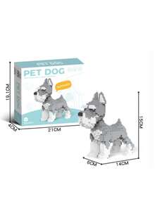 1pc Cartoon Building Block Pet Dog (Teddy/Schnauzer/Doberman/Husky/Dachshund/Poodle/Golden Retriever) 3D Puzzle DIY Creative Educational Building Block Model - Home Decor And Birthday Gift - Multicolor - View 18