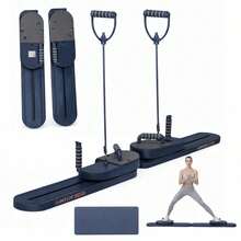 Household Core Trainer Pilates Board With Resistance Bands, Compact Workout Equipment Targeting Abs, Hips And Legs For Regular Indoor Body Shaping Exercise - Blue - View 2