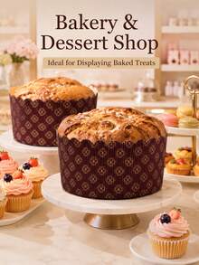 Bộ 7 khuôn nướng bánh Panettone họa tiết lễ hội thành cao, khuôn bánh cho tiệc Giáng sinh, món tráng miệng ngày lễ, tiệm bánh, nướng bánh tại nhà và quà tặng chúc mừng - Xem 5