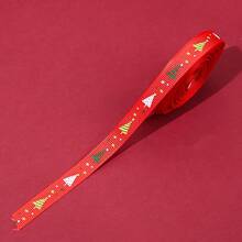 5Yard/Roll 15style Christmas Grosgrain Ribbon Snowflake Christmas Tree Wrapping Ribbon Soft Craft Ribbon Christmas Polyester Satin Golden Silvery Ribbon Hair Bow Clip Accessory For Christmas Gift Packing DIY Craft Home Decor - Christmas Edition - View 16