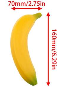 6.5 Inch Artificial Banana Plastic Fruit Decor | Realistic Food Shape; Lightweight Structure; Suitable For Fruit Bowl, Photography, Kitchen Scene Arrangement And Teaching Props - Multicolor - View 1