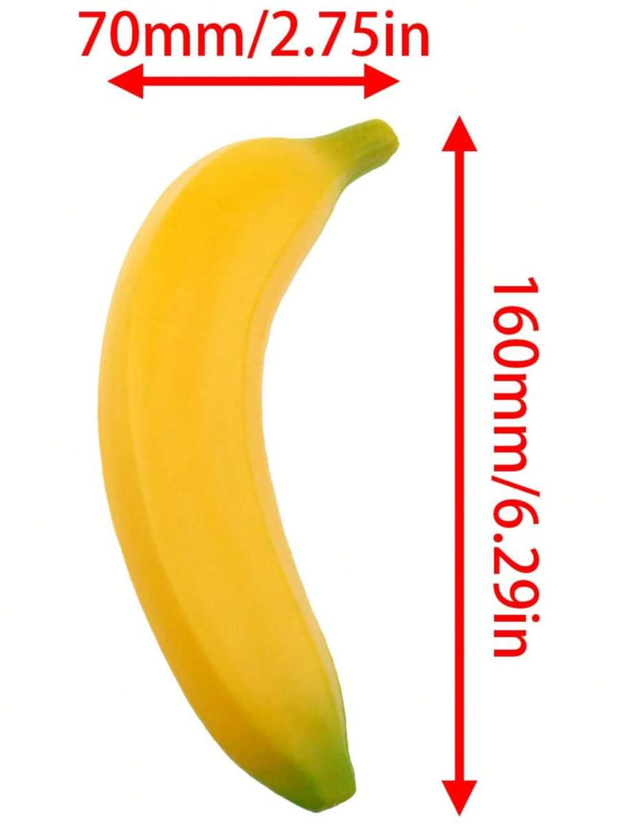 6.5 Inch Artificial Banana Plastic Fruit Decor | Realistic Food Shape; Lightweight Structure; Suitable For Fruit Bowl, Photography, Kitchen Scene Arrangement And Teaching Props - Multicolor - View 1