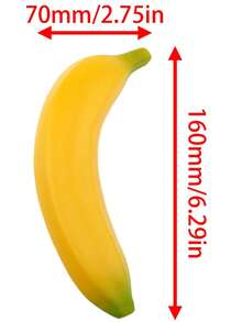 6.5 Inch Artificial Banana Plastic Fruit Decor | Realistic Food Shape; Lightweight Structure; Suitable For Fruit Bowl, Photography, Kitchen Scene Arrangement And Teaching Props - Multicolor - View 6