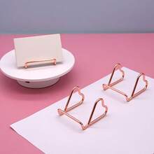 1pc Heart-Shaped Metal Phone Stand, Minimalist Iron Art Desktop Base, Creative Multi-Function Smartphone, Business Card And Desktop Decoration Display Rack - One Size Fits All - View 11