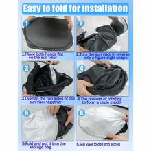 ️Foldable 210T Reflective Car Windshield Sun Shade UV‑Block Sun Visor Keep Vehicle Cool Universal Fit For Car SUV Truck Summer Accessory - Multiple Styles - View 8