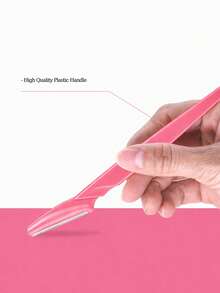 60/40/20pcs Pink Eyebrow Trimmer And Razor Set, Eyebrow Trimmer And Razor, Exfoliating And Hair Removal Tool, Body Hair Trimmer And Face & Set, Long Handle Blade With Precision Protective Cap, Cosmetic, Special Offer, Gift - Pink - View 5