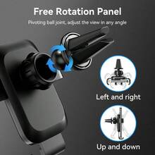 VENTION Dudukan Ponsel Mobil Otomatis dengan Penjepit Gravitasi, Panel Persegi dengan Klip Paruh Bebek, Dudukan Ponsel Ventilasi Udara, Dudukan Navigasi Mobil Universal - Hitam - View 7