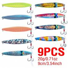 9Pcs 5g To 20g Metal Lure Streamlined Long Casting Sinking Spoon Bionic Fish Skin High Carbon Steel Feather Hook Shore Casting All Waters Bass Mackerel Trout - Multicolor - View 11