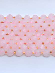 1 Fio de Contas de Pedra Natural 6/8/10mm Quartzo Rosa Facetado Contas Espaçadoras Soltas para Fazer Joias DIY Pulseiras Colares Acessórios Presentes - Multicolorido - Visão 3