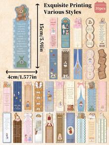 30pcs Vintage Doll Paper Bookmarks-Adorable Vintage Teddy Bear Page Holders, Creative Scrapbooking & Journaling Supplies-Fun Back-To-School & Halloween Gifts - 30pcs/pack - View 10