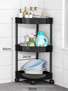 1pc Modern Style 3/4 Tier Triangle Storage Rack, Foldable, Assembly Required, Suitable For Bathroom, Kitchen, Cosmetics And Toiletries, Multi-Functional Storage Basket - Multicolor - View 4