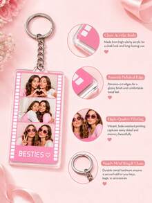 Llavero deportivo personalizado - Foto y eslogan personalizables, hierro duradero con colgante de acrílico, diseño de dibujos animados divertido, regalo ideal para familia y amigos, accesorio de llavero | Llavero personalizable | Llavero duradero, regalo de llavero - Multicolor - Ver 3