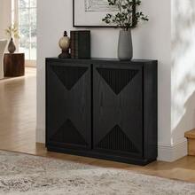 Mid-Century Modern V-Shaped Storage Cabinet, Sideboard With Storage - 黑色 - 查看 5