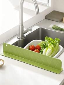 1/2pcs Water Splash Guard Strip, Flexible Silicone Water Barrier, Detachable Splash Guard, Suitable For Kitchen Sink Countertop And Wash Basin - Multicolor - View 5