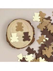100pcs/Pack Teddy Bear Confetti, Suitable For Gender Reveal Party, Bear Theme Birthday Party Decoration, Tabletop Scatter Decor - View 1