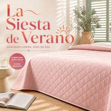 Quilted Pink Bedspread 240x280cm With Diamond Design, Reversible Polyester Fiber Coverlet, Soft And Breathable Lightweight Bedding For Single Bed - 1 Pc - View 5