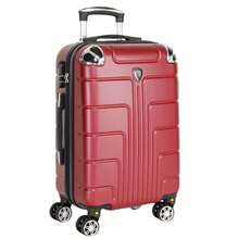 Equipaje Rígido ABS 20 Pulgadas Maleta de Cabina, Asa Telescópica 3 Niveles y Esquineros Antigolpes, Perfecta para Adultos en Viajes Aéreos y Salidas Escolares - Rojo - Ver 1
