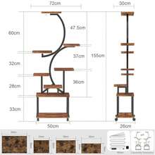 FURRIFIC Soporte para Plantas de 8 Niveles con 4 Ruedas y Luz de Crecimiento para Plantas, Uso Interior y Exterior, Estante para Plantas en Forma de S, para Sala de Estar, Dormitorio, Balcón, Jardín - Multicolor - Ver 3