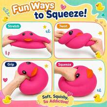 Duck Squeeze Toy, Soft Large Duck Stress Relief Toy | Cute Stress & Anxiety Relief Calming Sensory Fidget Toy, Suitable For Adults & Teens, Relieve Tension, Party Favor Bag Filler - Multicolor - View 3